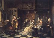 Jan Steen As the old sing,so twitter the young oil painting
